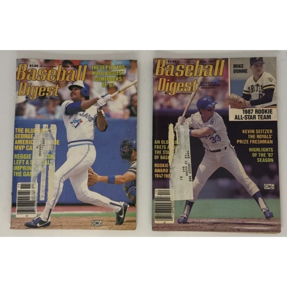 Vintage Baseball Digest Magazine 1987 Lot of 2